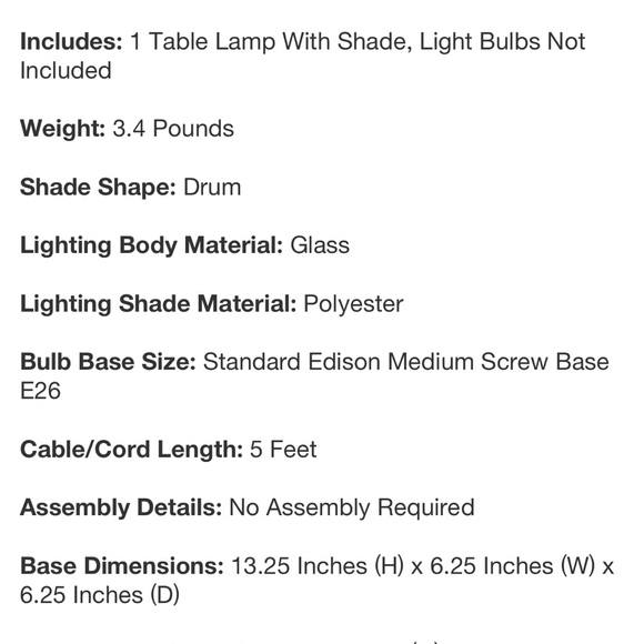 DVF Dot glass cylinder accent table lamp & shade - Picture 5 of 6